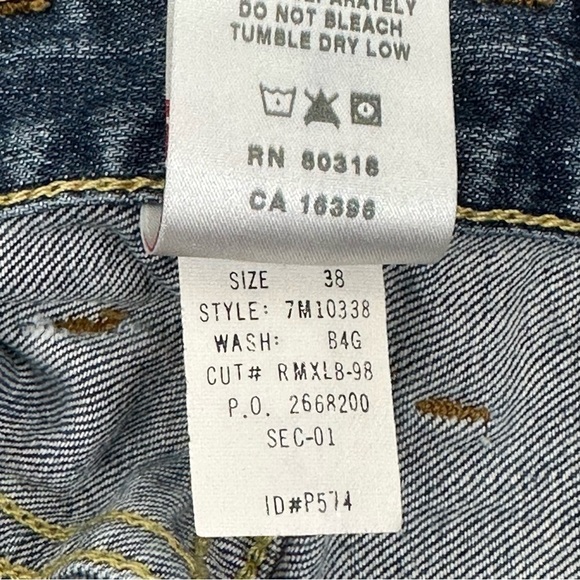 Vintage Y2K Lucky Brand Size 38 x 33.5 Destroyed Distressed Bootcut Jeans - Picture 15 of 15